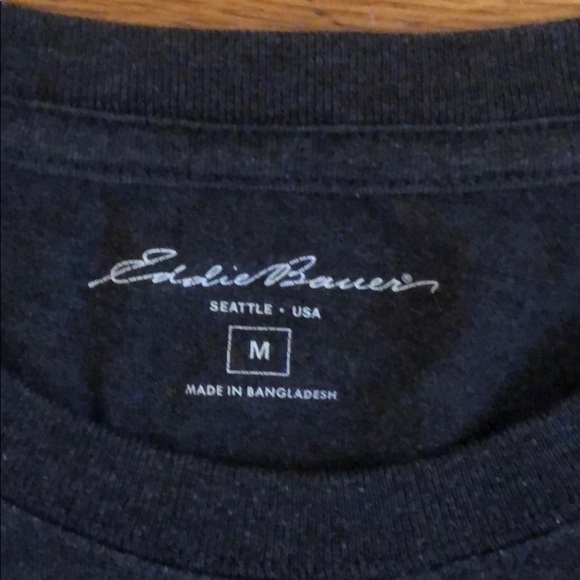 Eddie Bauer Solid Gray Short Sleeved Tee Medium - Picture 2 of 3